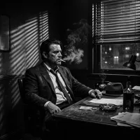 Klasik Film Noir Sinematik Drama Promptu (Siyah-Beyaz Gerilim)
