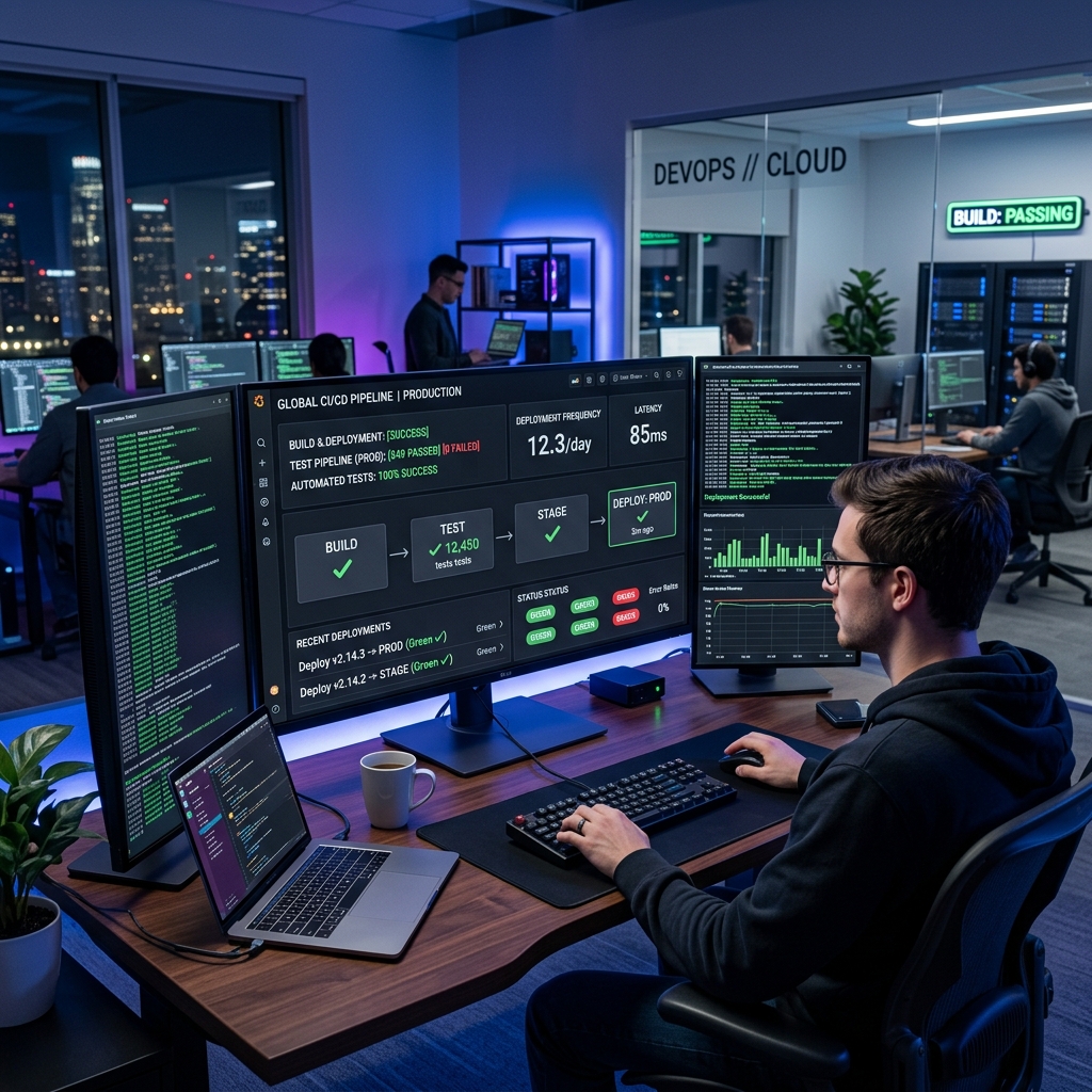 DevOps CI/CD Pipeline Automation Mimarisi